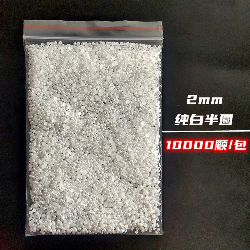5000-10000PCS/Bag 1.5-6MM Pure White Beige Flatback Semi-Sphere Half Ball Pearls Nail Art Rhinestones Manicure Charm Accessories