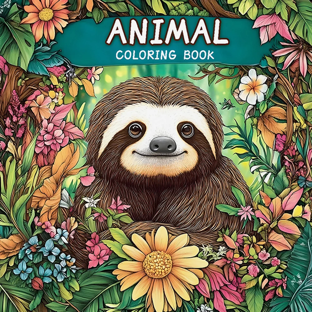 

1 шт., книжка-раскраска с животными для взрослых, 24 разных узоры, подарочная книга «сделай сам», для релаксации, снятия стресса, подарки на день рождения ﻿