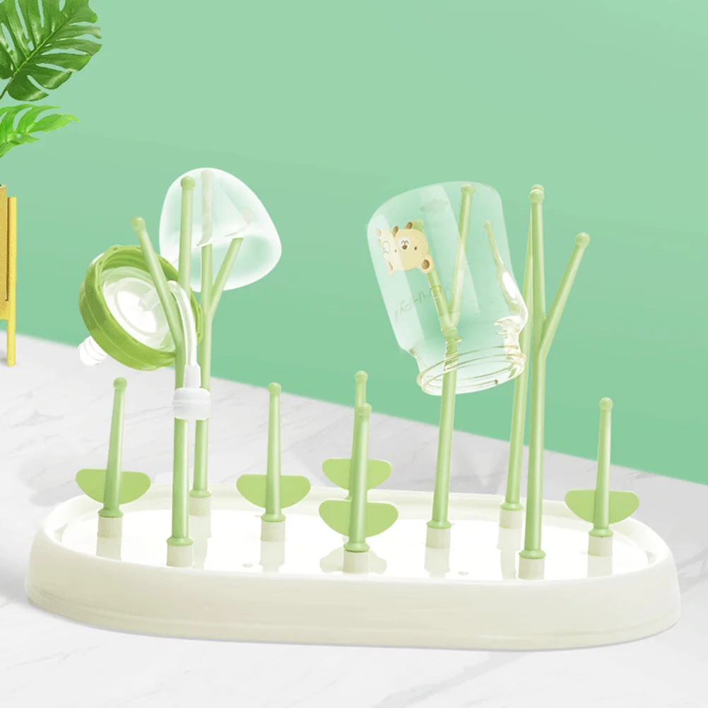 

Подставка для детских бутылочек в форме дерева Съемные колышки Гибкие ветки Поднос для слива Небольшая экономия места Экологичная сушилка для детских бутылочек