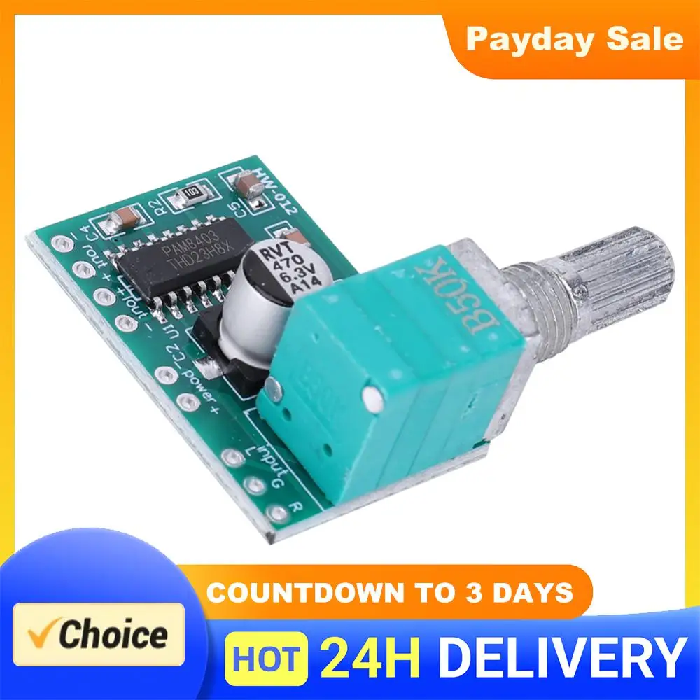 PAM8403 Digital Audio Amplifier Board 5V Digital Amplifier Board 3W*2 With Volume Control USB Power