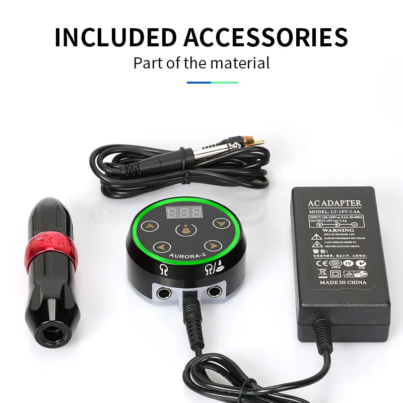 طقم الوشم طقم أقلام الوشم الصاروخي آلة الوشم الدوارة RCA جاك مع أورورا 2 مصدر طاقة الوشم لملحقات فنان الوشم #6