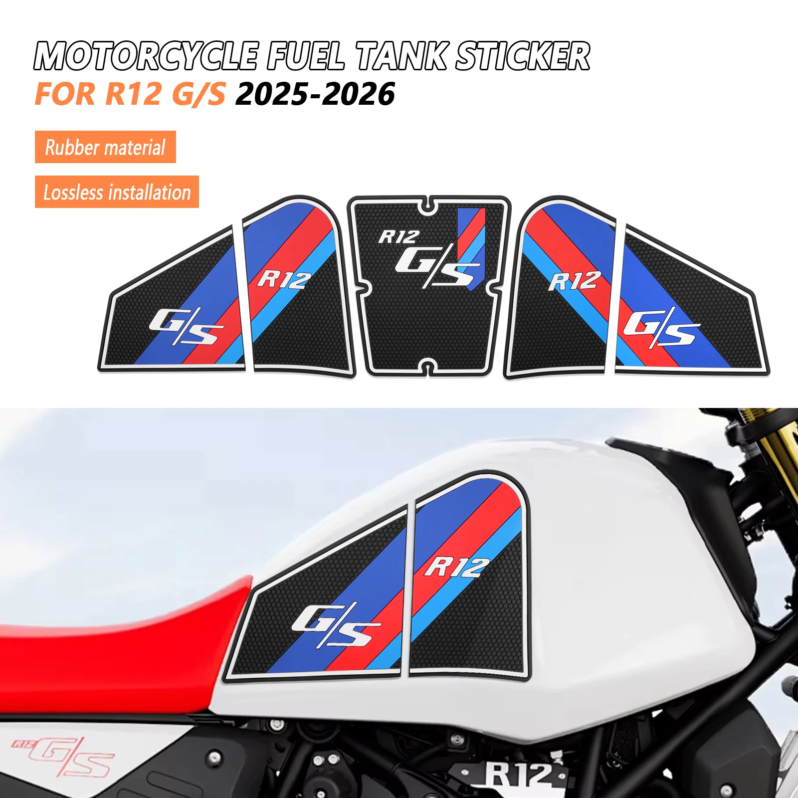 Motorcycle Tank Pad Sticker Side Tank Pad Anti Scratch Decal Accessories Non-slip Sticker For BMW R12 G/S R12 G R12 S 2025-2026