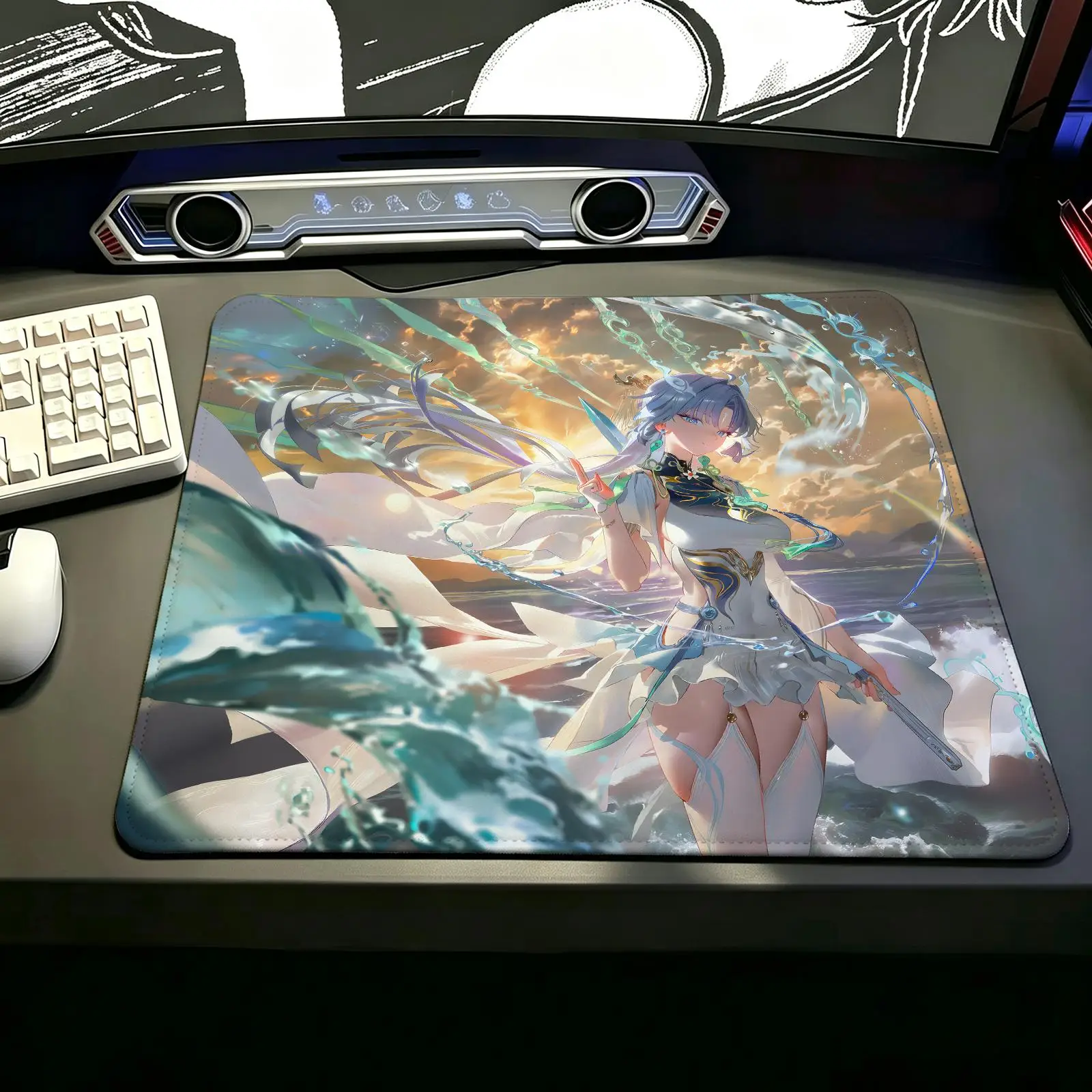 Wuthering Waves Qingxiao S/M/L Gaming Mat,Reinforced Stitched Edge,Portable Non‑Slip Pad for Laptop Office & E‑Sports Game Play