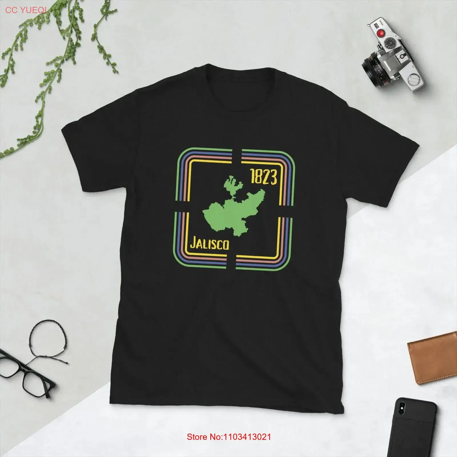 Camiseta de Jalisco México con Mapa Retro, Estilo Vintage, Lavada, Casual, Versátil, Suave, Elegante, Ligeramente de Diseño, para Uso Diario