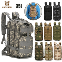 Wanlima 30L 3P Military Tactical Backpack Multifunctional Portable Outdoors Sports 600D Waterproof Bag Camouflage Hiking Daypack