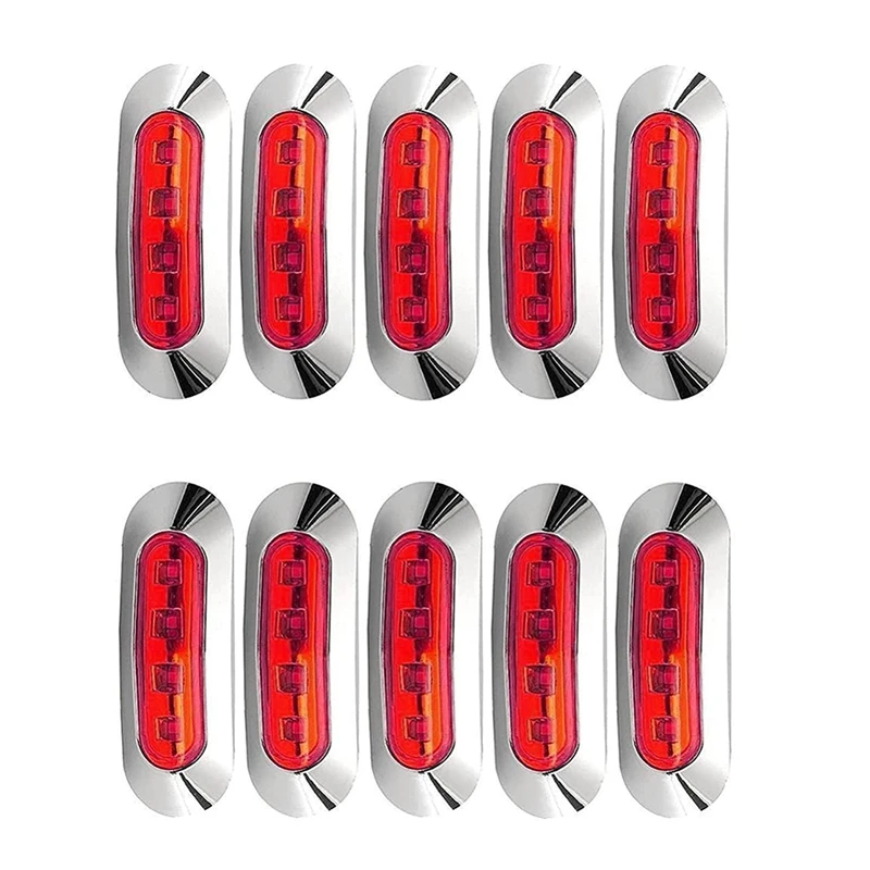 10Pcs 4LED Side Marker Lights Front Rear Interior Clearance Tail Light Warning Turn Indicators Wheel Rock Lamp