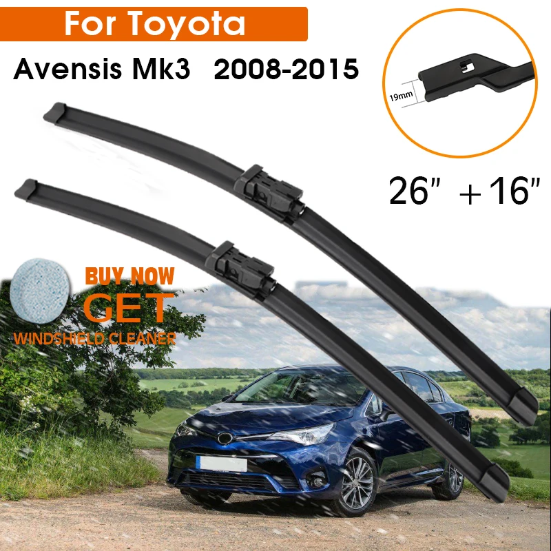 Car Wiper Blade For Toyota Avensis Mk3 2008-2012 Windshield Rubber Silicon Refill Front Window Wipe 26