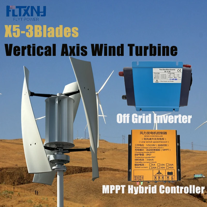 15KW Wind Turbine Power Generator 12V 24V 48V Magnetic Windmill With MPPT Charging Controller Free Energy Dynamo For Home Use