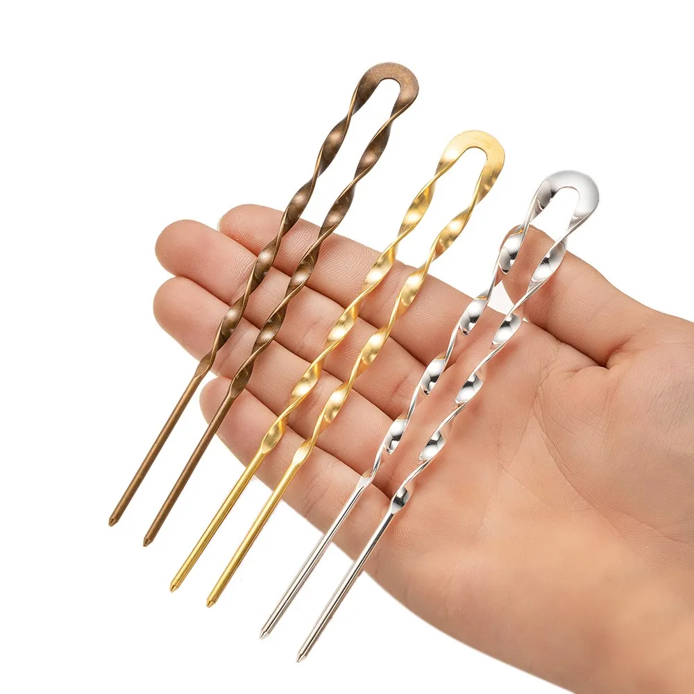 Fashion Simple U-shaped Metal Hairpins Vintage Hair Pin Fork Sticks For Women Girls Hair Styling Headwear Decorative Accessories