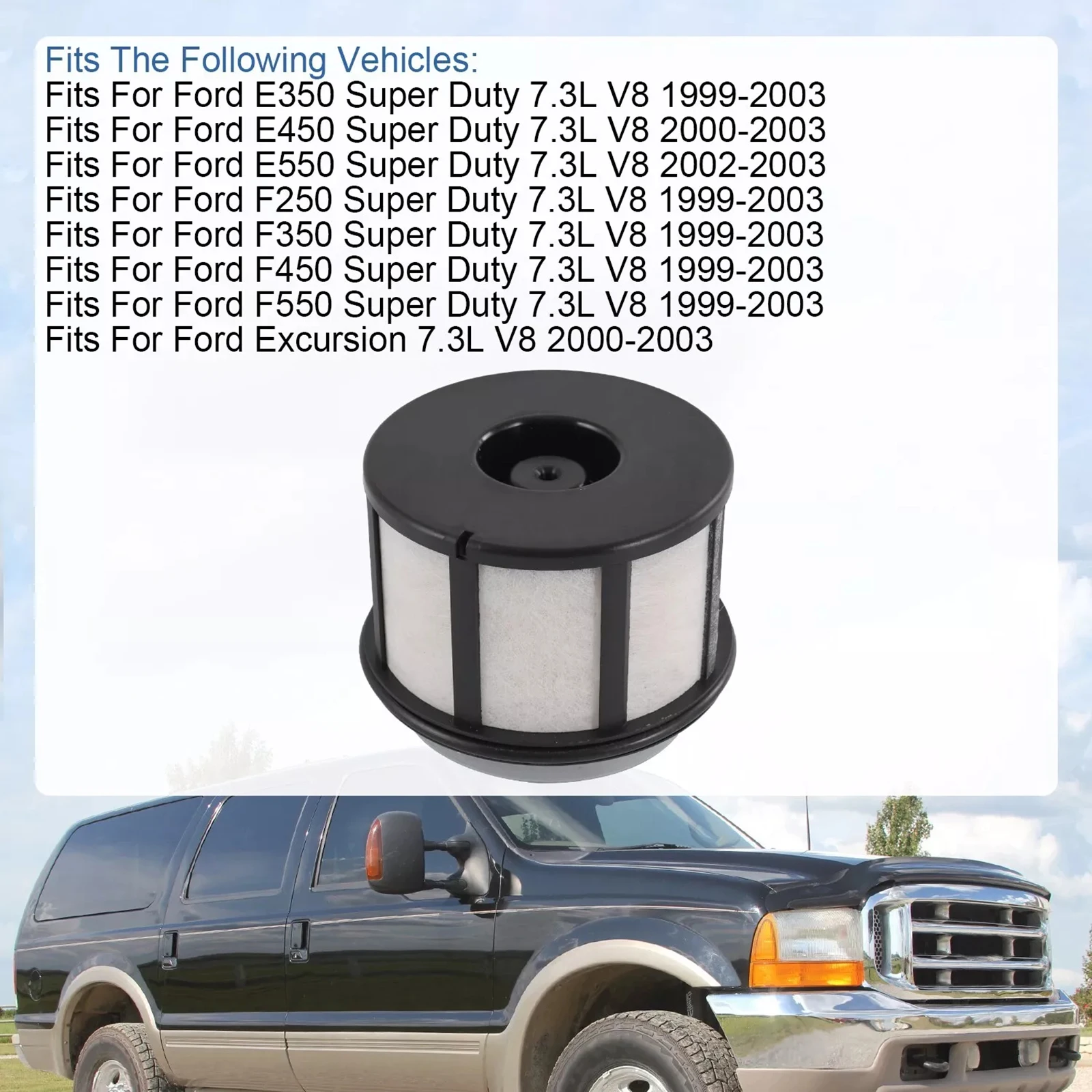 3PCS FD4596 Fuel Filter for Ford 7.3L Powerstroke F250 F350 F450 F550 Super Duty Excursion 1999-2003 Car Diesel Replacement
