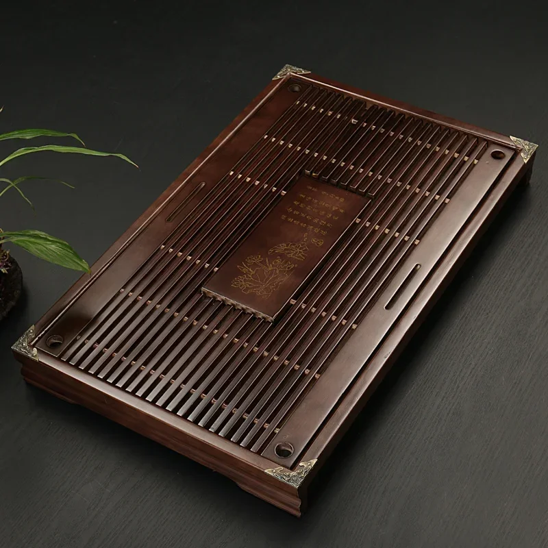 Chinese Solid Wooden Tea Accessories Drinkware Tea Tray Tea Kung Fu Tea Set Table Drawer Type Gongfu Storage Drainage Tray