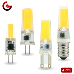 Bombilla LED G4, G9, E14, 3W, 6W, CA/CC, 12V, 220V, lámpara COB, foco de araña, reemplazo de lámparas halógenas, blanco frío/cálido, 4 Uds./lote