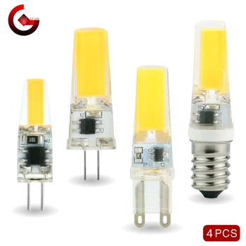 4 יחידות/חבילה G4 G9 E14 LED 3W 6W נורת אור AC/DC 12V 220V מנורת LED COB פנס תקרה מחליף מנורות הלוגן לבן קר/חם