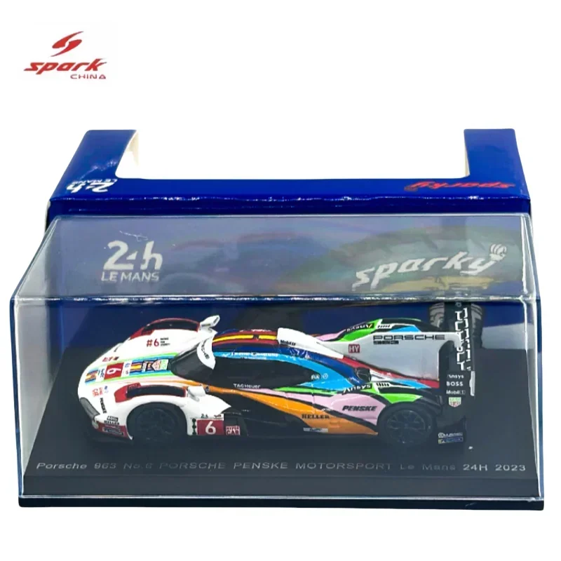 Spark 1/64 Porsche 963 2023 Le Mans alloy car model, children's collection of decorative toys, holiday gifts for children.