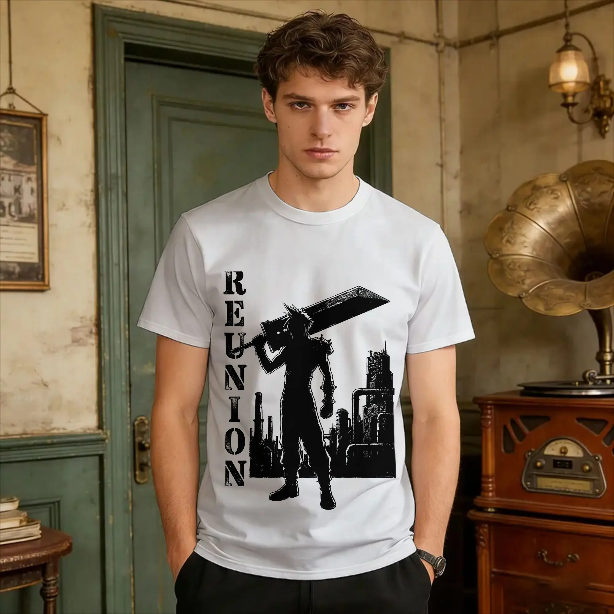 Streetwear T-Shirt Midgar Mercenary Cloud Pure Cotton T-Shirts Finals Fantasys VII Fashion Tee Shirt for Men Summer  Top Tees