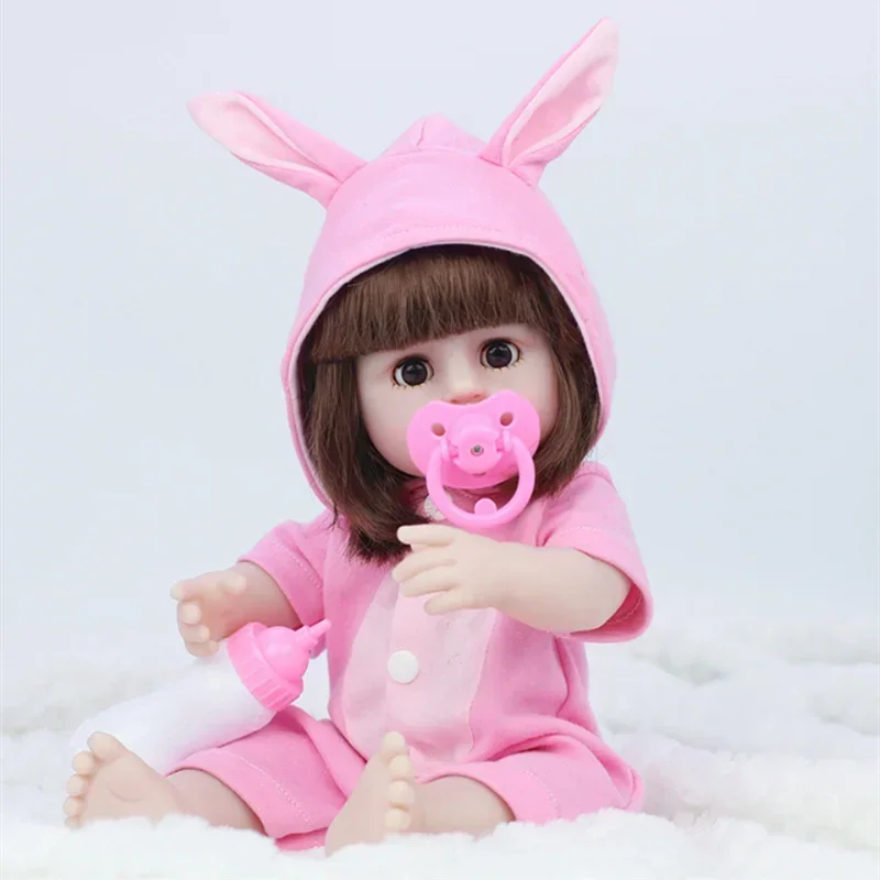 38CM Reborn Puppe, Baby Nachahmung Weichklebende Puppe, Kinder Spielzeug Puppe, Kleines Mädchen Spielzeug Geschenk Puppe Zubehör