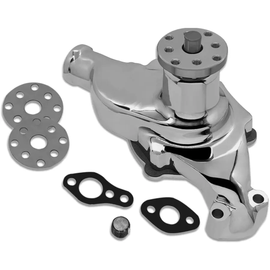 

Хромированный алюминиевый короткий водяной насос для маленьких блочных двигателей Chevrolet 19551985 283 327 350 383 400 Высокопроизводительное охлаждение