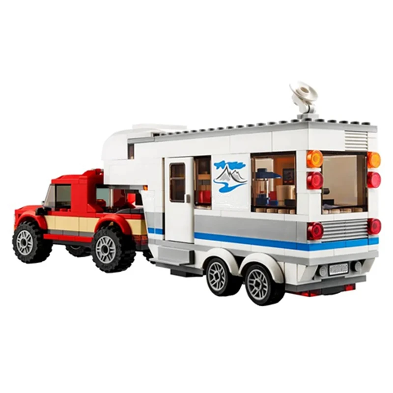 344pcs Pickup Caravan Car Building Blocks Compatible Lepining 60182 With City Bricks DIY Toys for Children Christmas Gifts