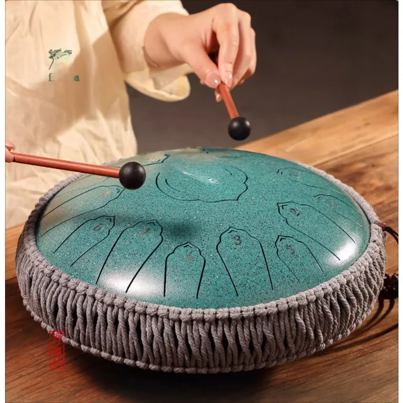 

Ethereal Drum 15-tone 14-inch Steel Tongue Drum Hand Disc, Beginner, Professional Grade