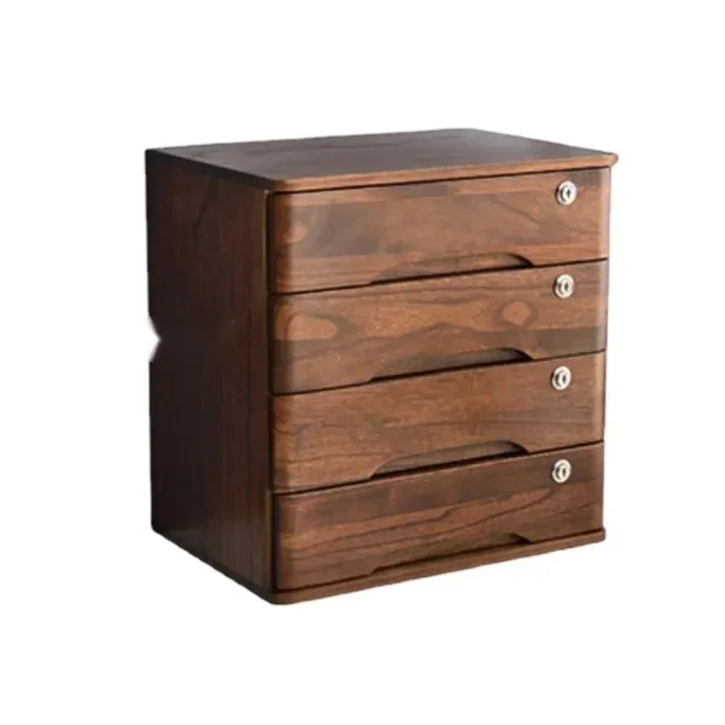 Lockable Solid Wood Desktop Storage Box Desk Organizer for Office Debris and Documents Secure Document Keeper Private Storage