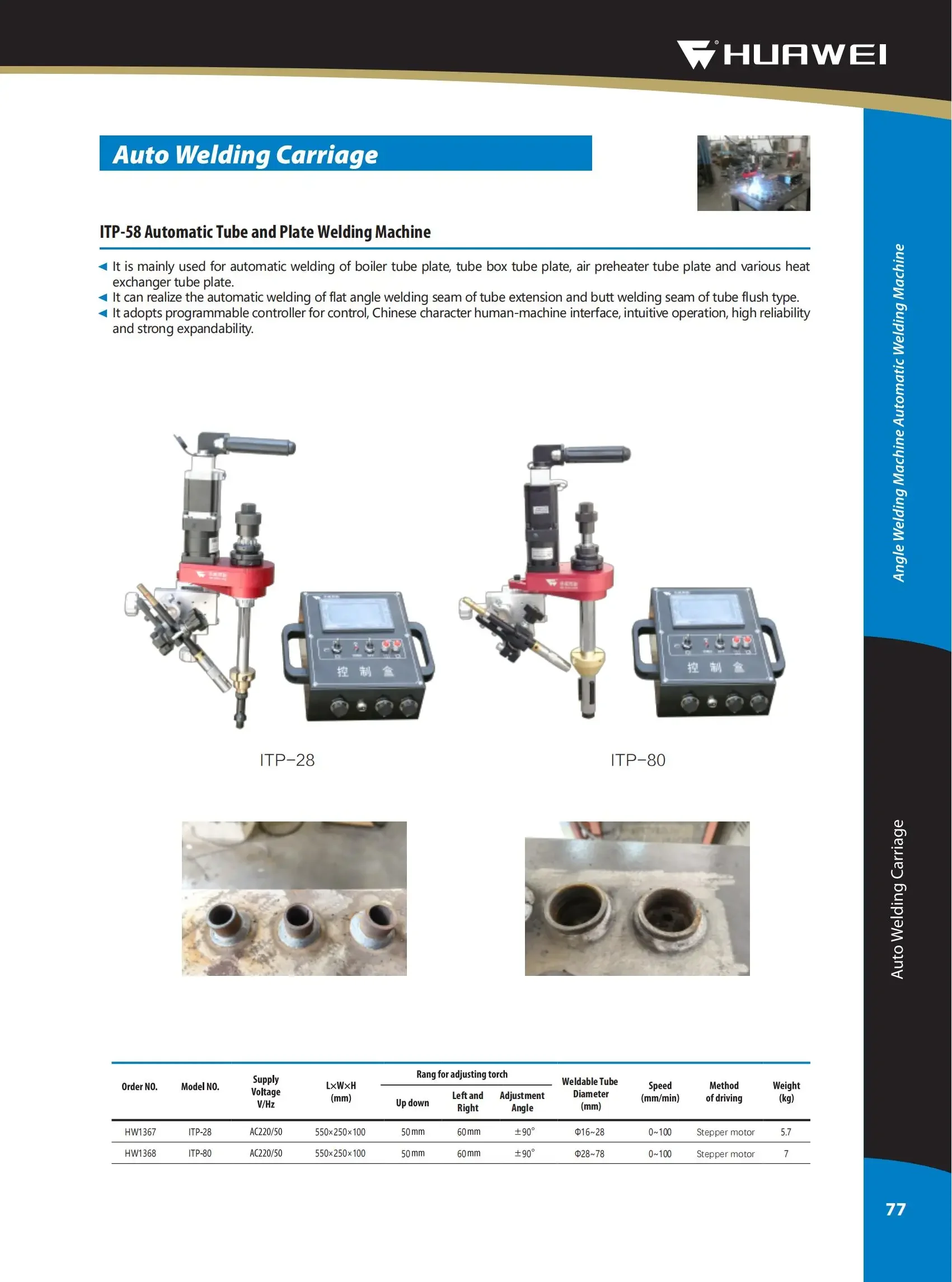 ITP28 New Updated Model Tube Plate Oscillating Welding Tool