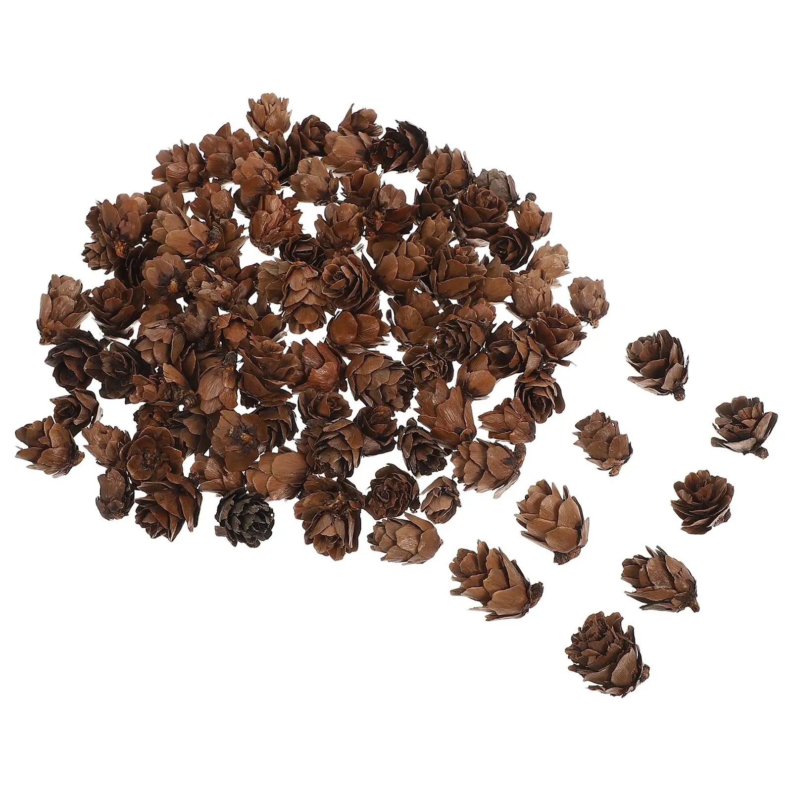

100 Pcs Mini Pine Cone Decorations Artificial Pine Flower Ornaments for Christmas Tree Garland Fall Home Office Store Display