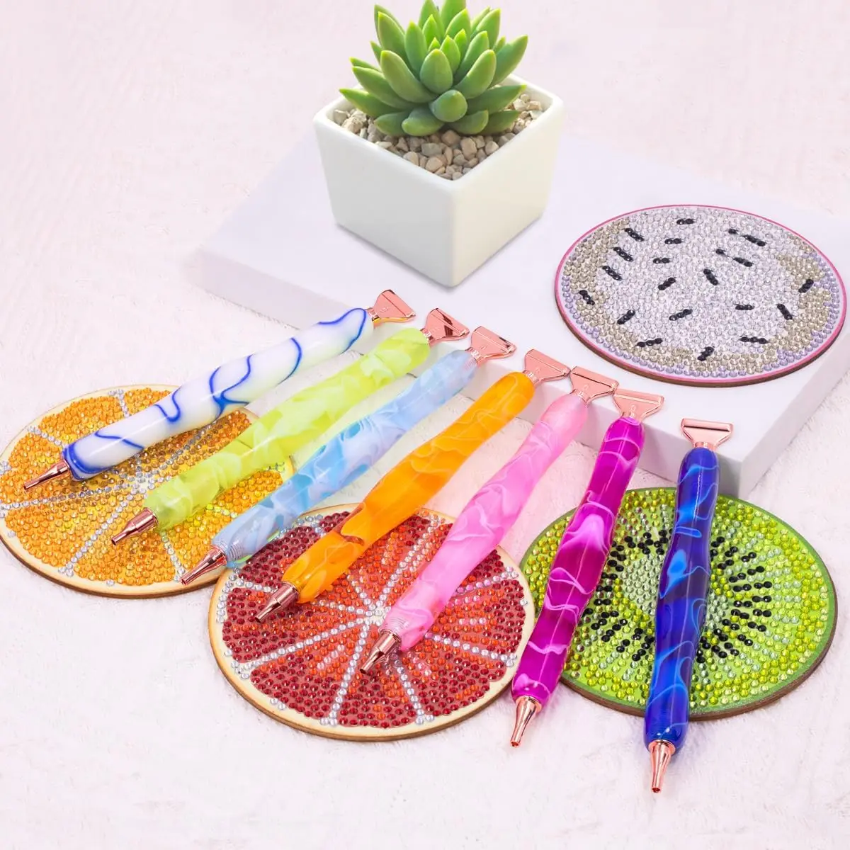 5D Diamond Painting Art Bead Dot Drill Ergonomic Pen Kit with Screw Stainless Steel Silver Metal Tip