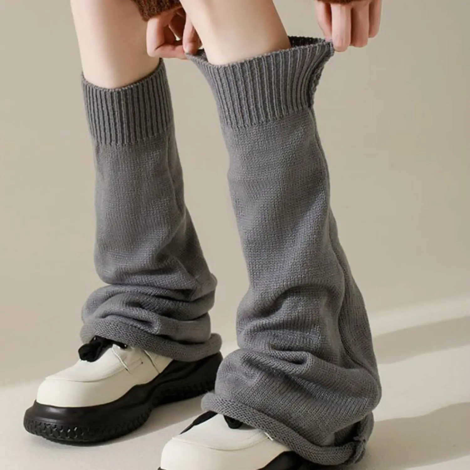 

Wide Leg Socks Summer Solid Long Tube Covering The Legs Sock Girl Japanese Horn-leg Sleeves Medium Tube Jk Calf Socks Leg Warmer