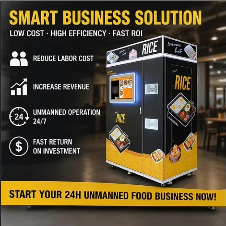 Smart Touch Screen Unmanned Boxed Meal Machine Fresh Hot Rice Vending Machine Self-Service Vending Machine