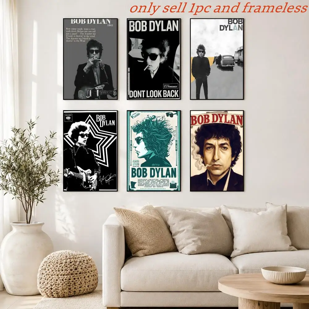 Folk Singer B-Bob Dylan Poster Print Home Living Room Bedroom Entrance Bar Cafe Art Painting Decora
