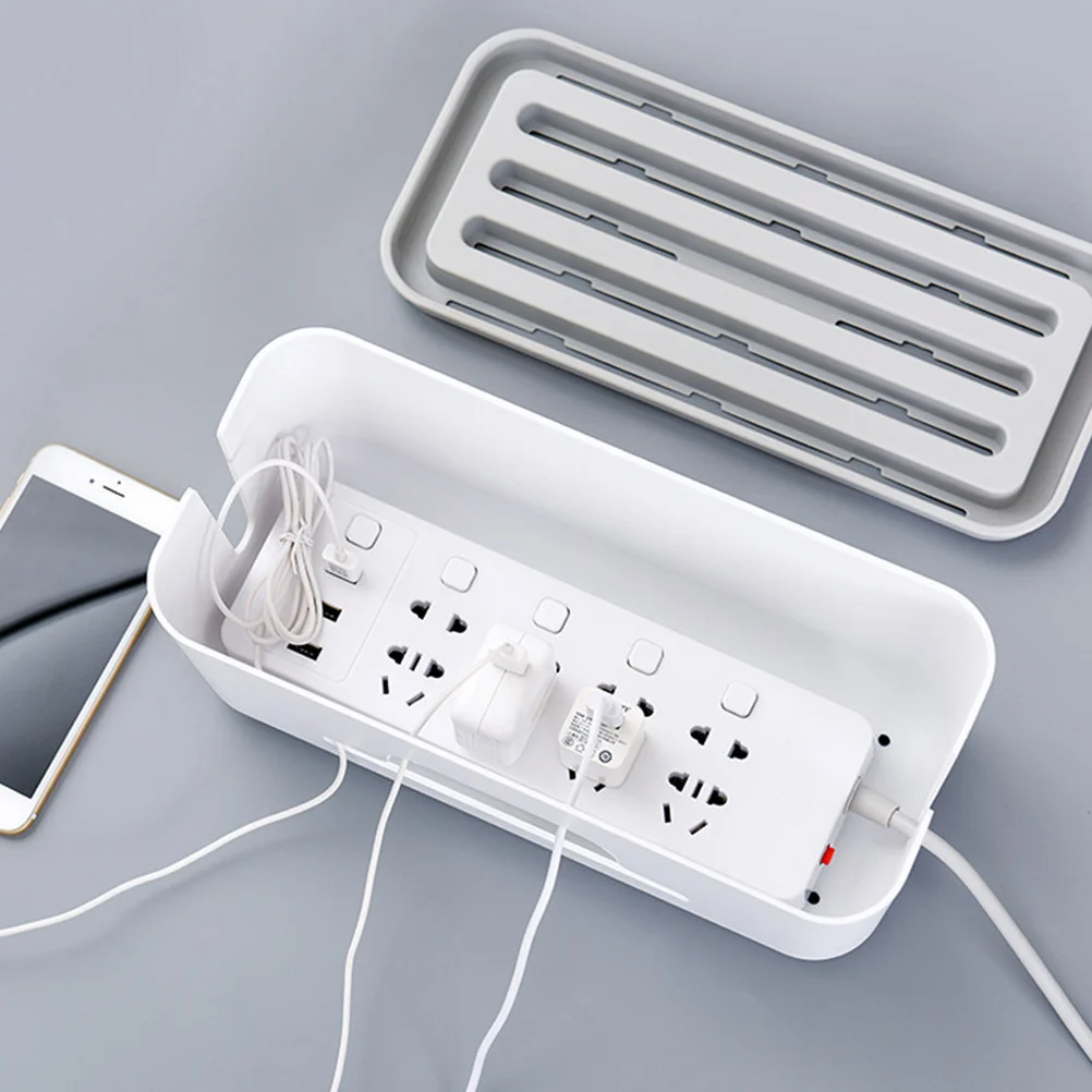 

1Pcs Power Cord Board Box Cable Management Organizer for Desk Storage with Large Heat Dissipation Openings Dual-Side Access