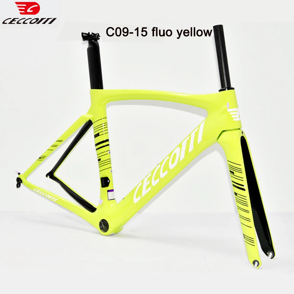 

Ceccotti-Road Bike Carbon Frame Fit 700C Wheels And 25mm Tires V Brake Bicycle Frameset