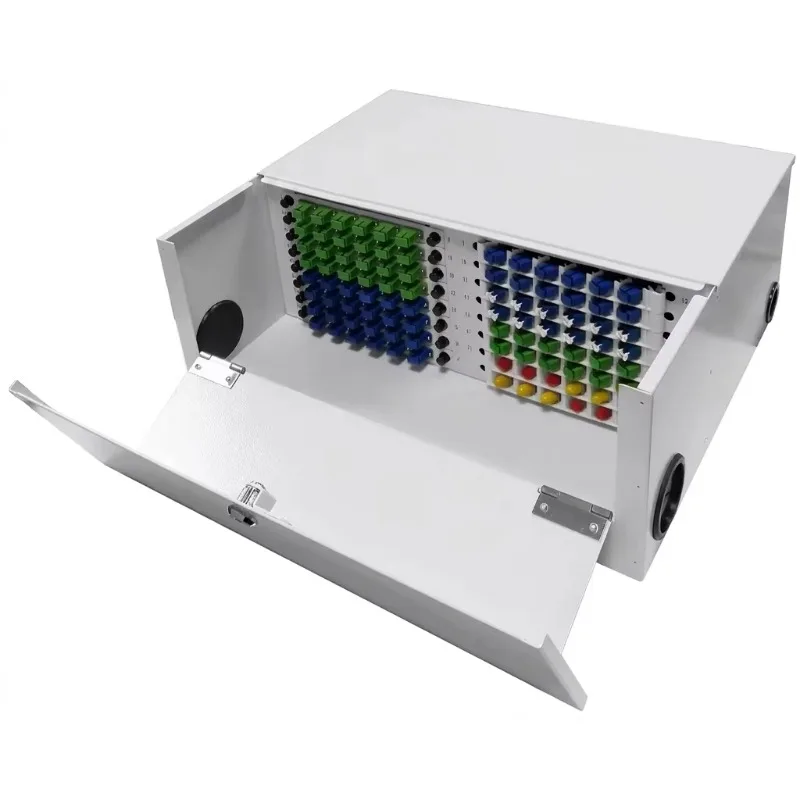 19 Inch Rack Mount ODF Fiber Distribution Box Durable Space Saving Custom Ports For FTTX Optical Network Construction