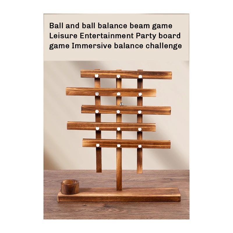 Wood Balancing Strategy Puzzle Marbles Family Board Game Learning Educational Toy, For Kids Ball And Ball Balancing Game