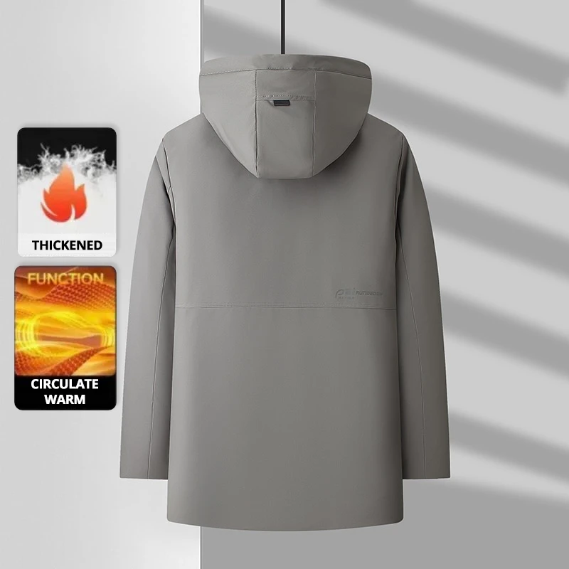 Top Grade Thick Fashion Casual Designer Outerwear Hooded Winter Warm Parka Coat Mens Newest Jacket Windbreaker Mens Clothes - Image 3