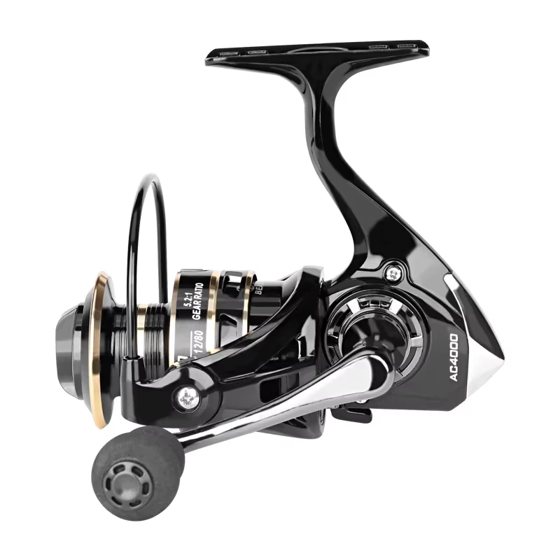 

DEUKIO Fishing Reels 5.2:1 Gear Ratio Max Drag Power 12kg Metal Spool Spinning Reel for Saltwater Freshwater Fishing Equipment