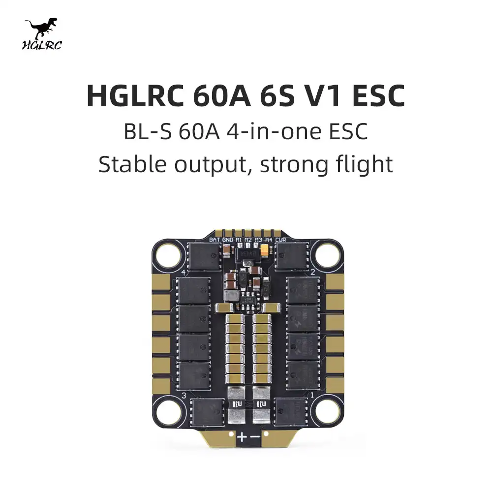 

HGLRC 60A 6S V1 ESC для гоночного/фристайл FPV дрона