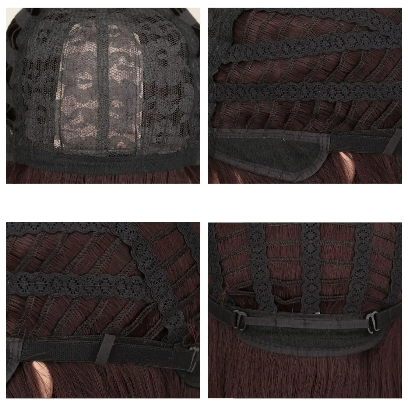 SuQ Peluca sintética larga y recta natural con parte media para mujer, peluca de documentos negra natural, grado de calor, realista, 03/peluca de fiesta