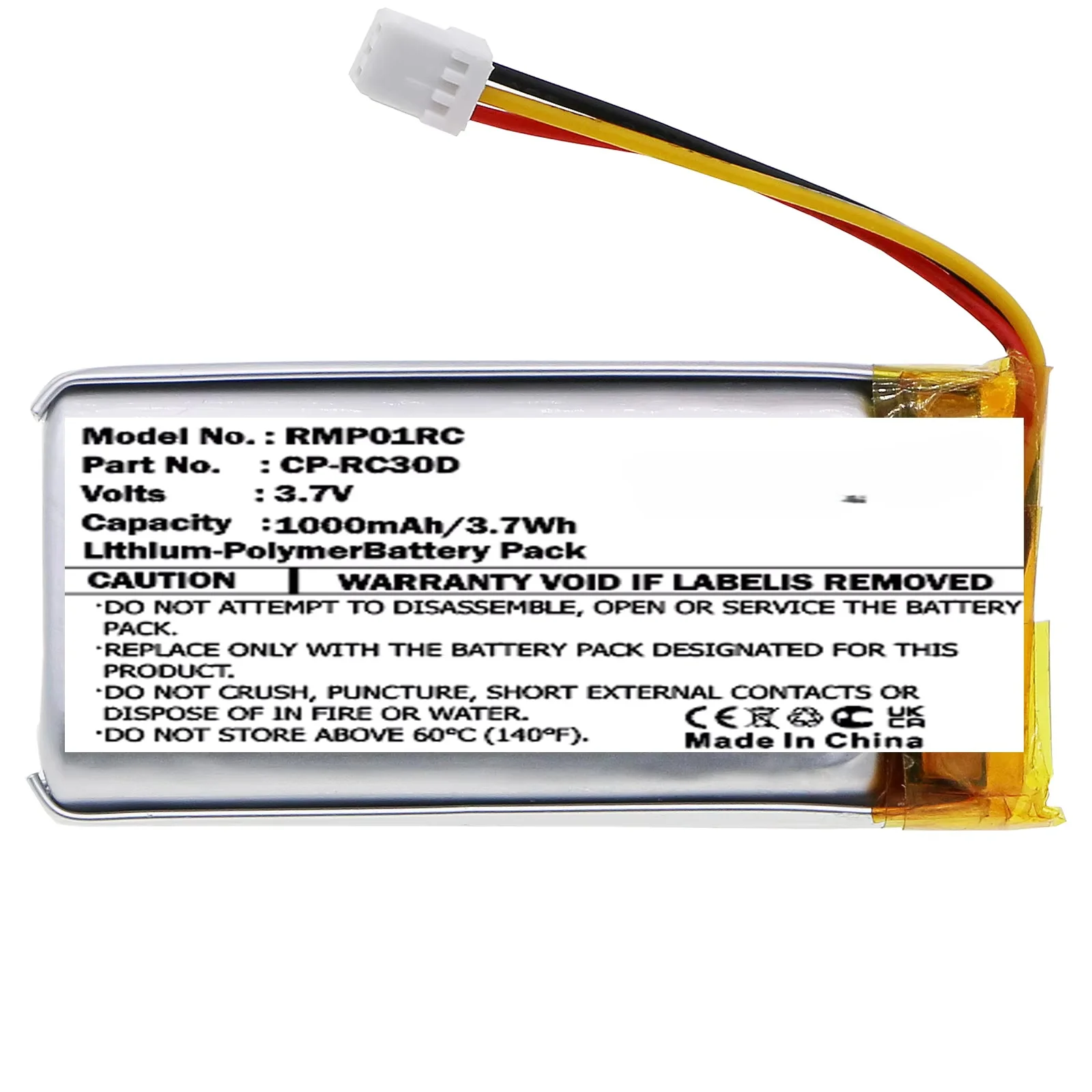 3.7V1000mAh  Battery CP-RC30D for Razer Naga Pro RZ01-03420 034200100 Basilisk Ultimate RC30-031701 Wireless Keyboard Mouse