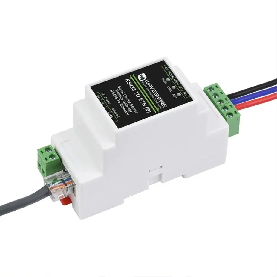 Industrial Modbus MQTT JSON serial server RS485 to RJ45 Ethernet TCP/IP to serial rail-mount support with POE function(optional)