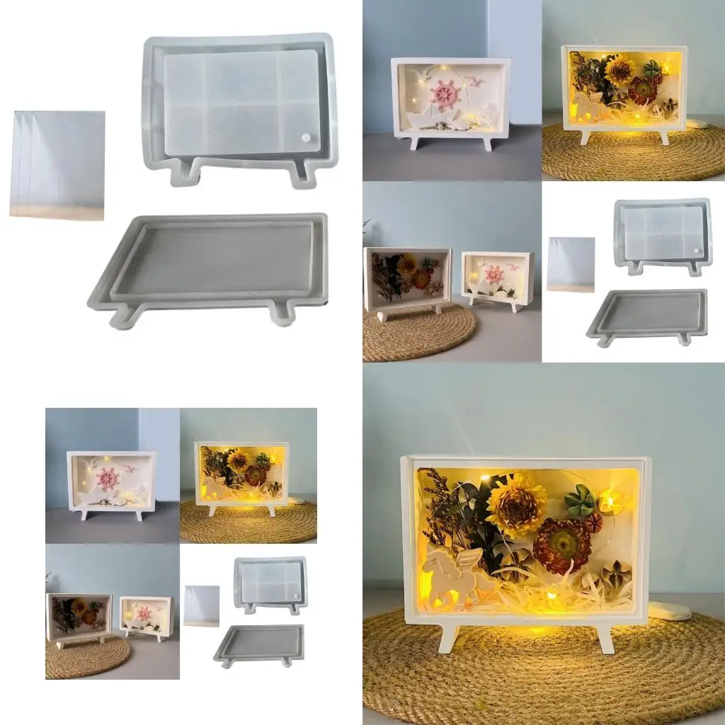 

N2UE Versatile Rectangle Silicone Mold For Resin Storage Container Jewelry Tool