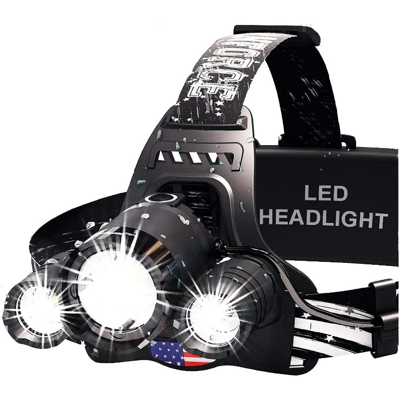 

DanForce Headlamp.USB Rechargeable LED Head Lamp.Ultra Bright CREE 1080 Lumen Headlamp Flashlight + Red Light.For Adults,Camping