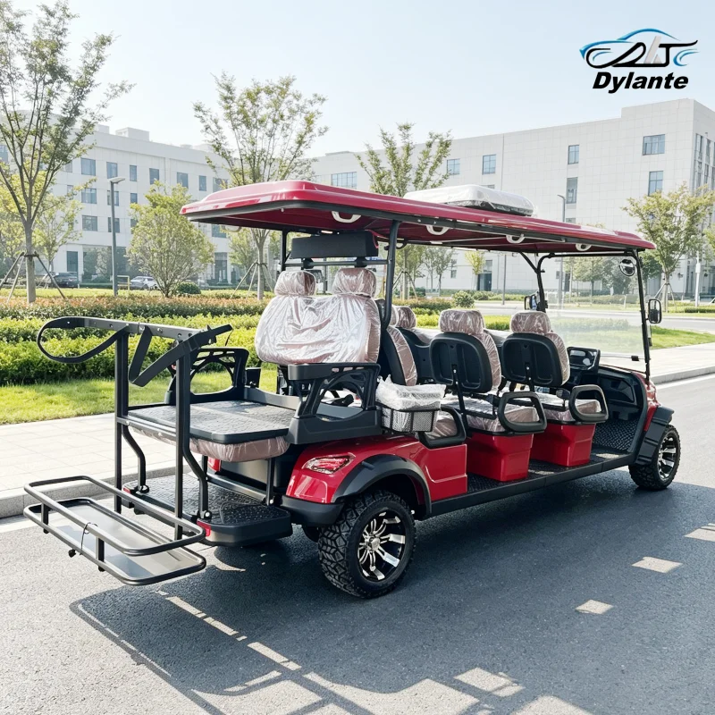 High Power 2 4 6 8 Seater Electric Golf Buggy Lifted Offroad Golf Cart With Front Bumper & Alloy Wheels