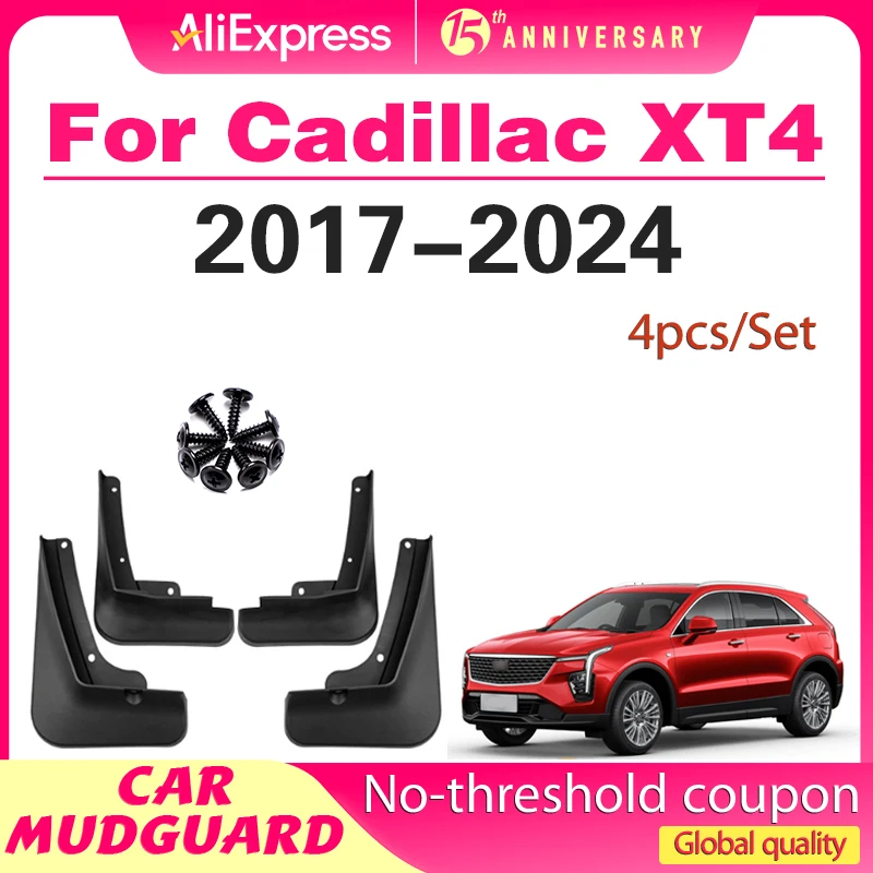

MudFlaps For Cadillac XT4 2017-2024 XT 4 Mudguards Mud Flaps Splash Guards Front Rear Wheels Fender Car Accessories 4Pcs