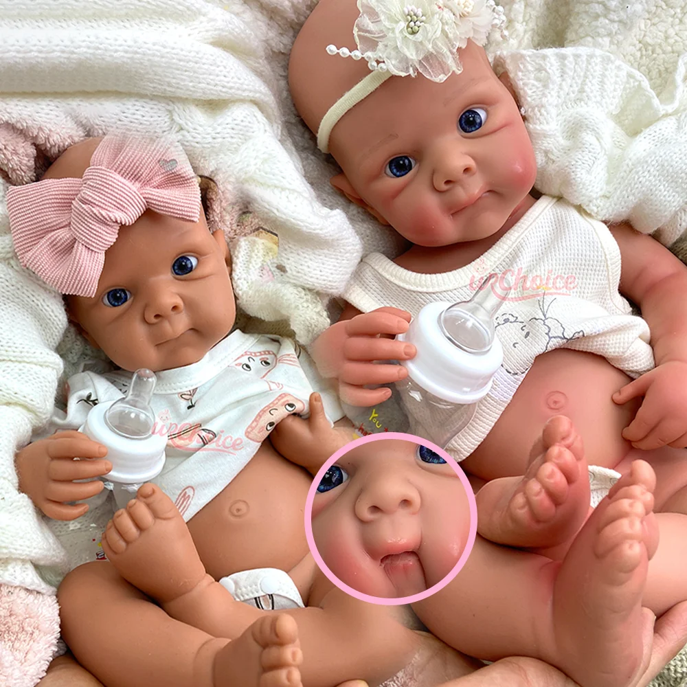 

Adorable 21" Open Mouth Bettie Solid Silicone Reborn Girl 3D Painted Skin Silicone Reborn Bebe Doll Baby Collection Artist