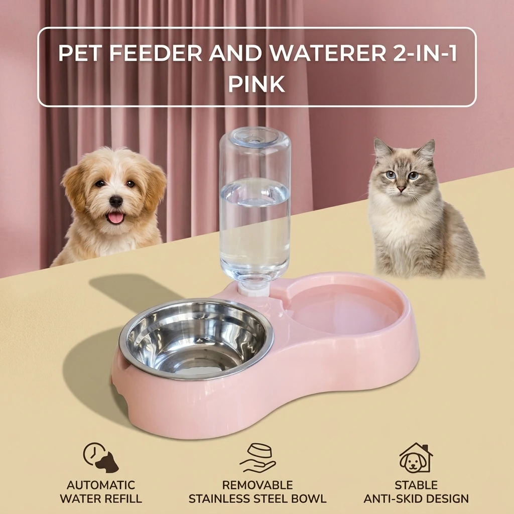 Food Grade ABS Automatic Pet Feeder Water Dispenser Combo Smart Timer Portion Control Circulating Filter for Cats Small Dogs