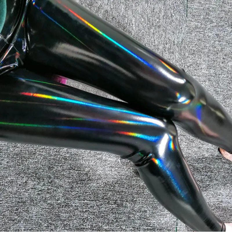 Women High Waist Shinny Leather Pants Spring Autumn Fashion Slim Fit Trousers European Style Plus Size Stretch Skinny Pants