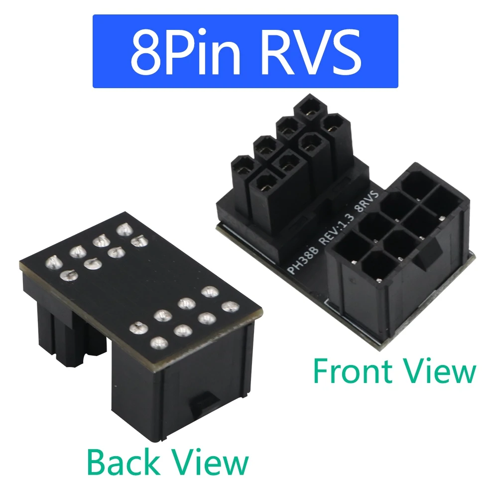 2 PièCes SéRies ATX 8Pin Femelle à 8Pin Mâle 180 DegréS Convertisseur D'Adaptateur D'Alimentation pour Carte D'Image de