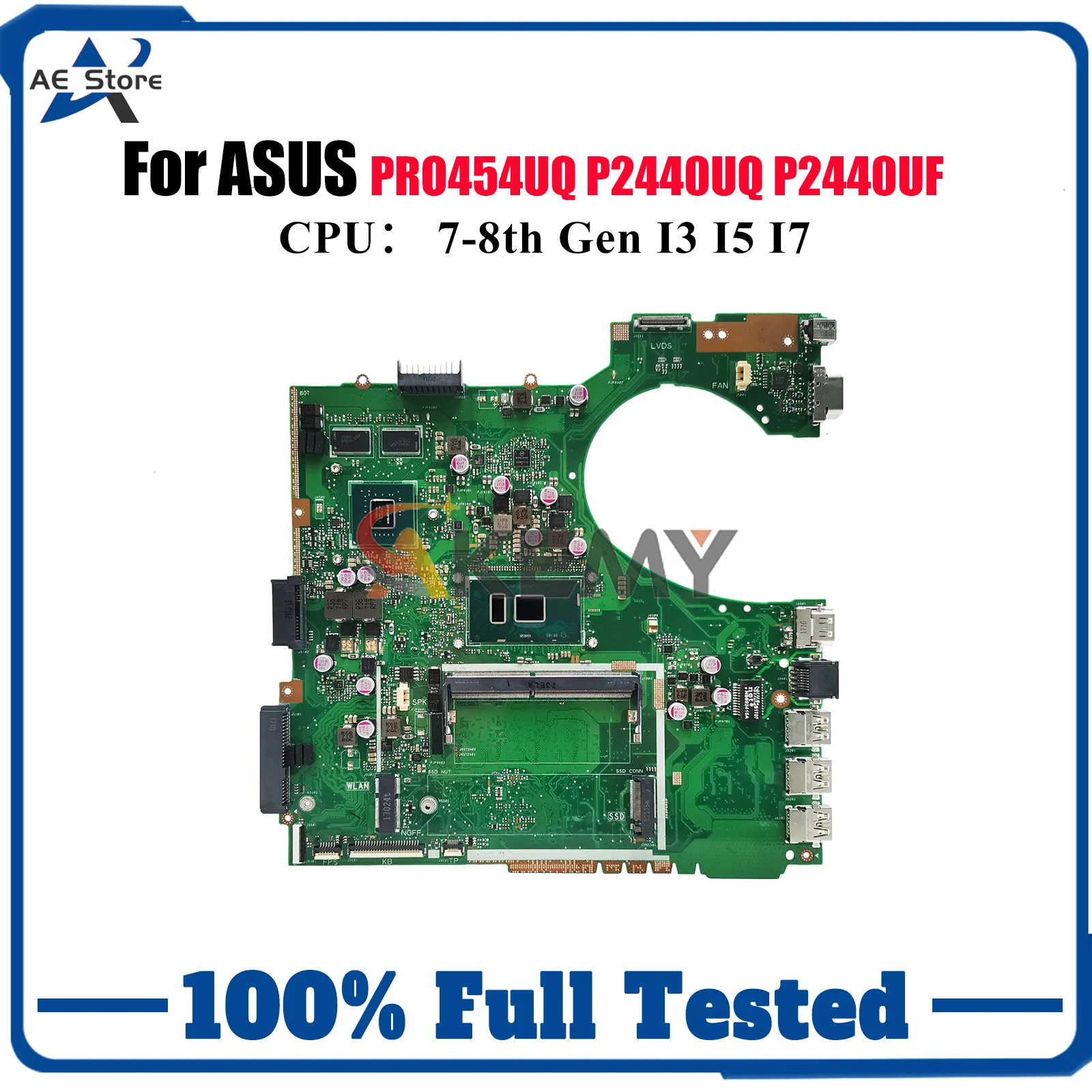 

P2440UQ Материнская плата для ноутбука ASUS ProArt P2440UQ PRO454UQ P2440U P2440UF Материнская плата для ноутбука с процессором I3 I5 I7 в порядке быстрая доставка