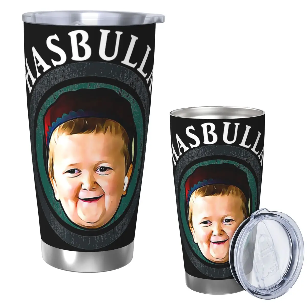 Funny Hasbulla Magomedov Hasbullah Smile Classic Stainless Steel Tumbler Vacuum Insulated Mug Thermal Cold Cup Straw Lid 20oz